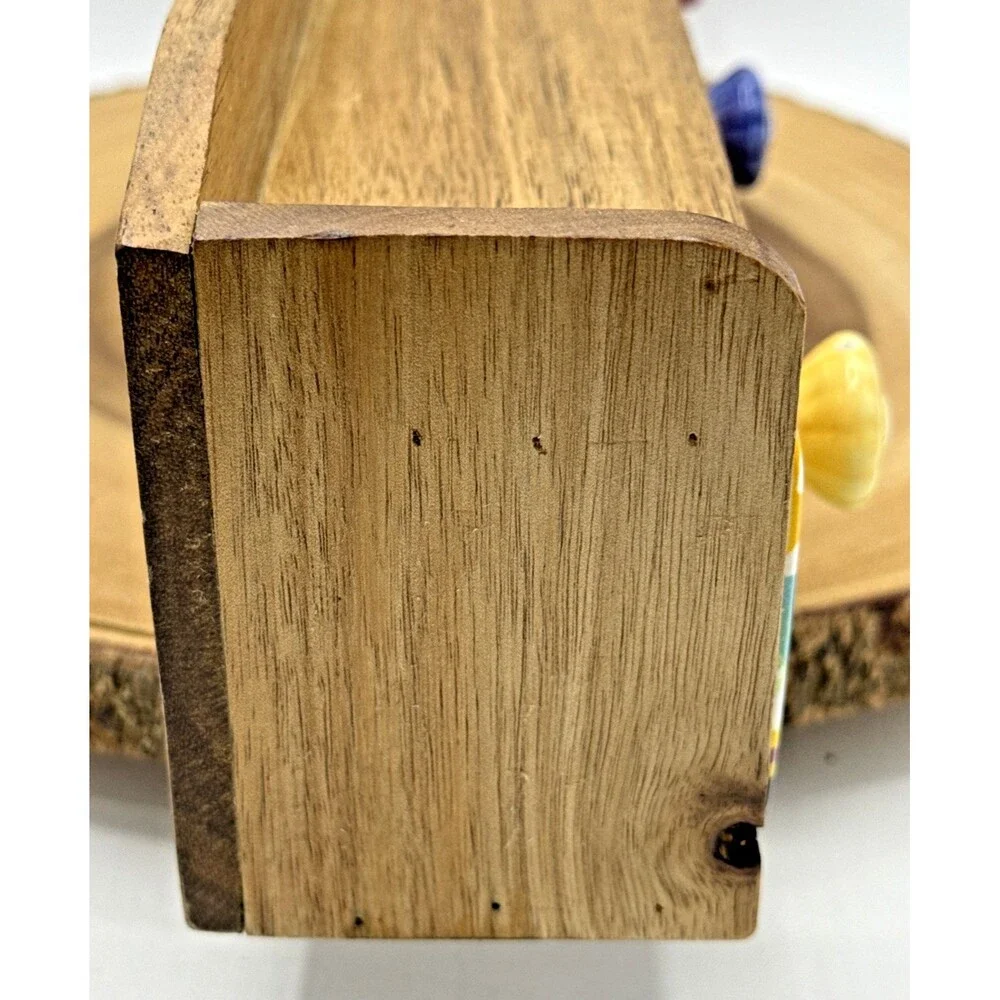 The Pioneer Woman Spice Rack Wood Shelf Ceramic 3-Drawers Bin Floral Melody